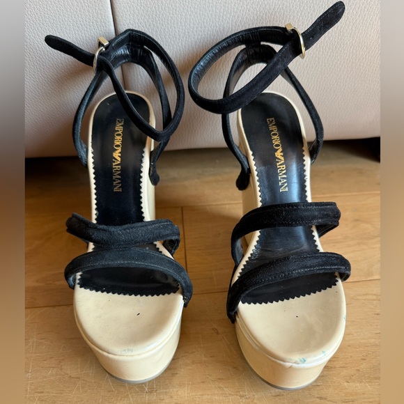 NEW Emporio Armani high platform 5.25” sandals wedges 36 - Picture 15 of 16